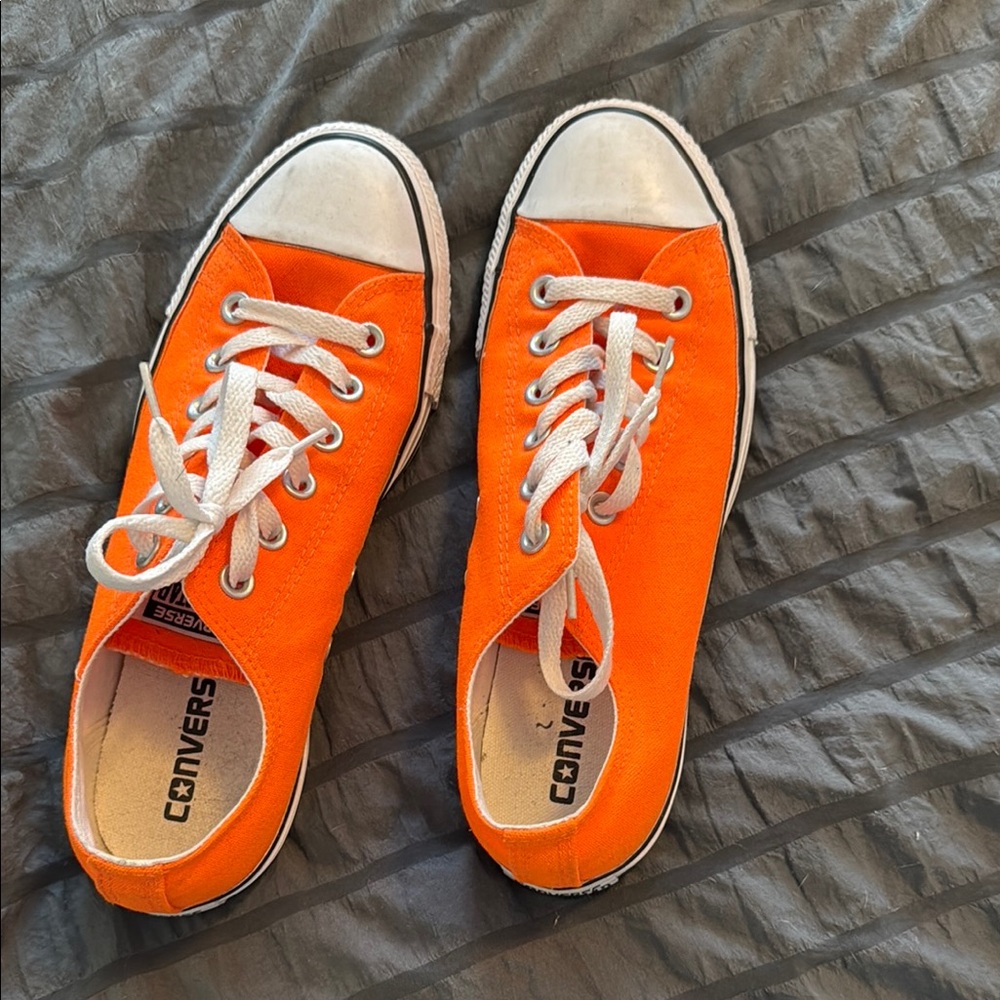 Converse Orange and White Low-Top Sneakers